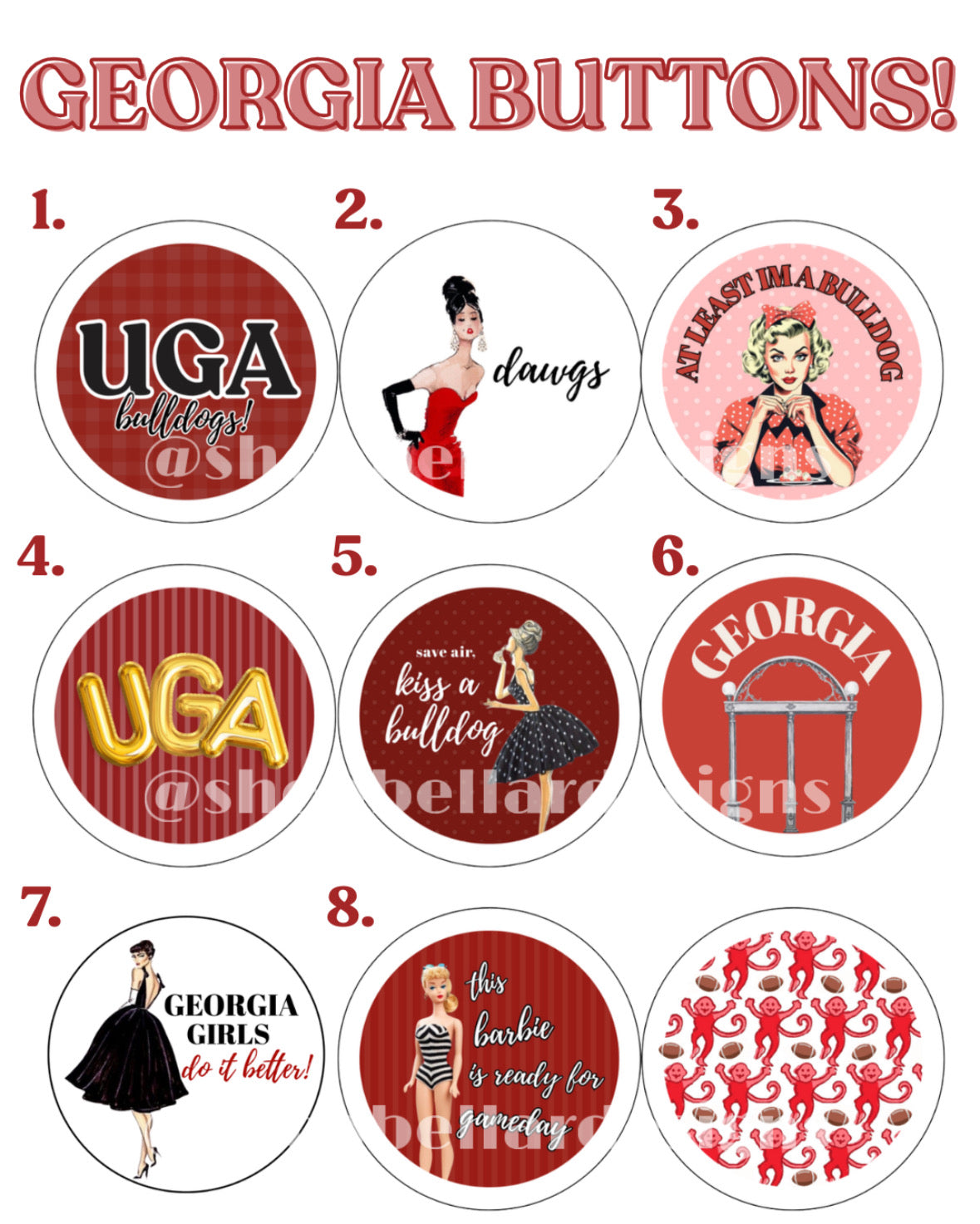 University of Georgia Buttons!