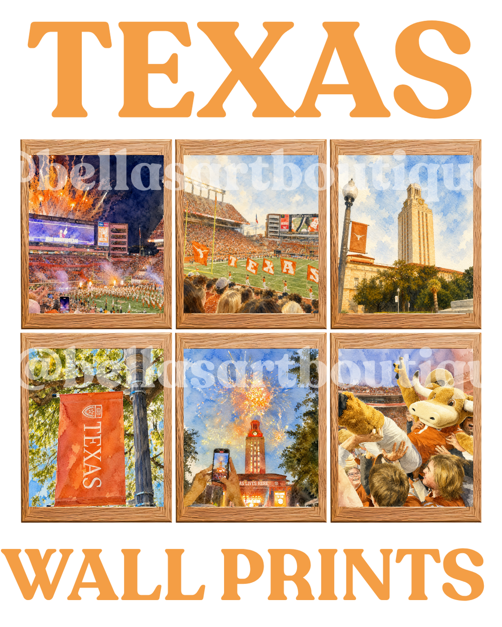 University of Texas Watercolor Prints