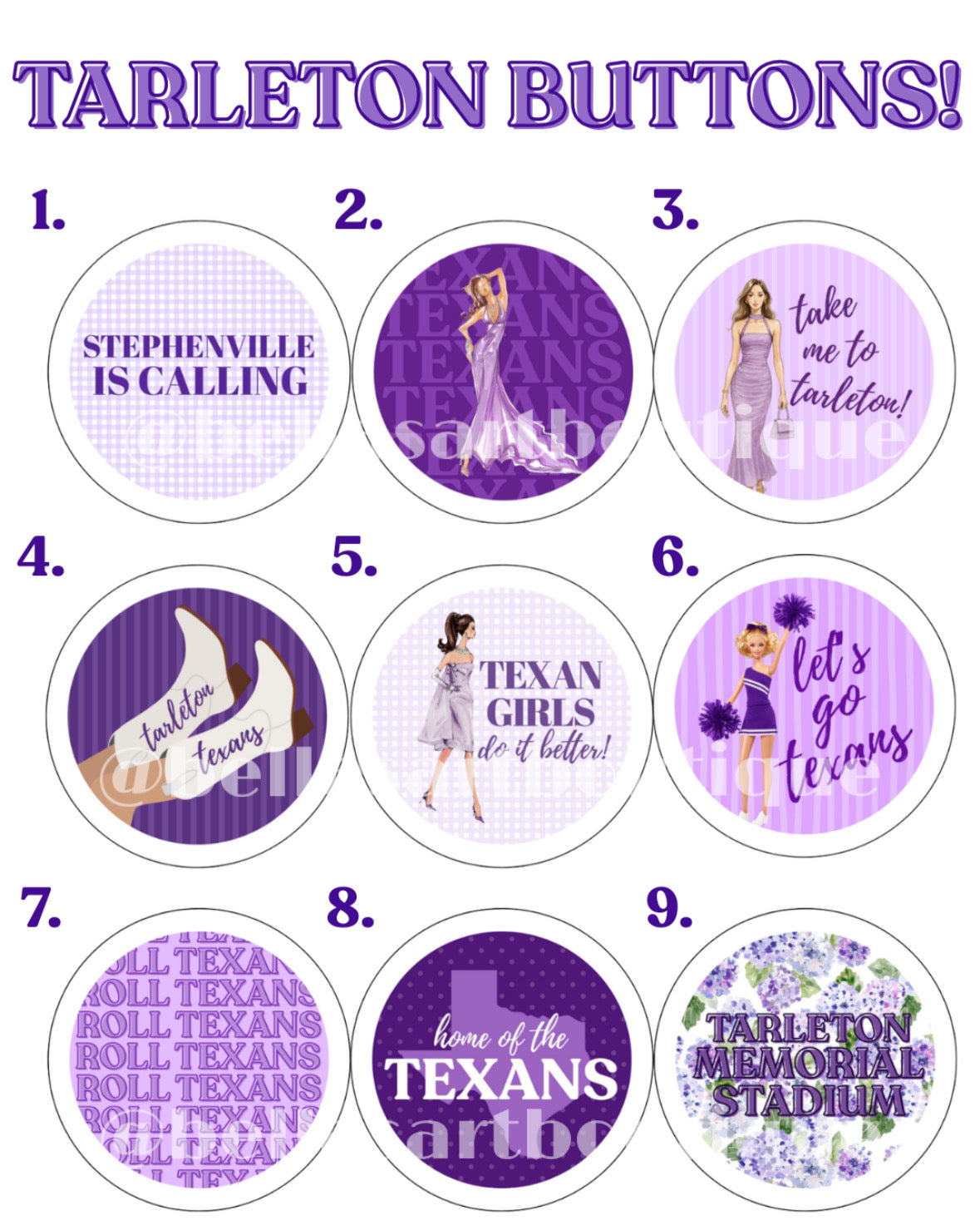 Tarleton Buttons!