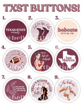 Texas State Buttons!