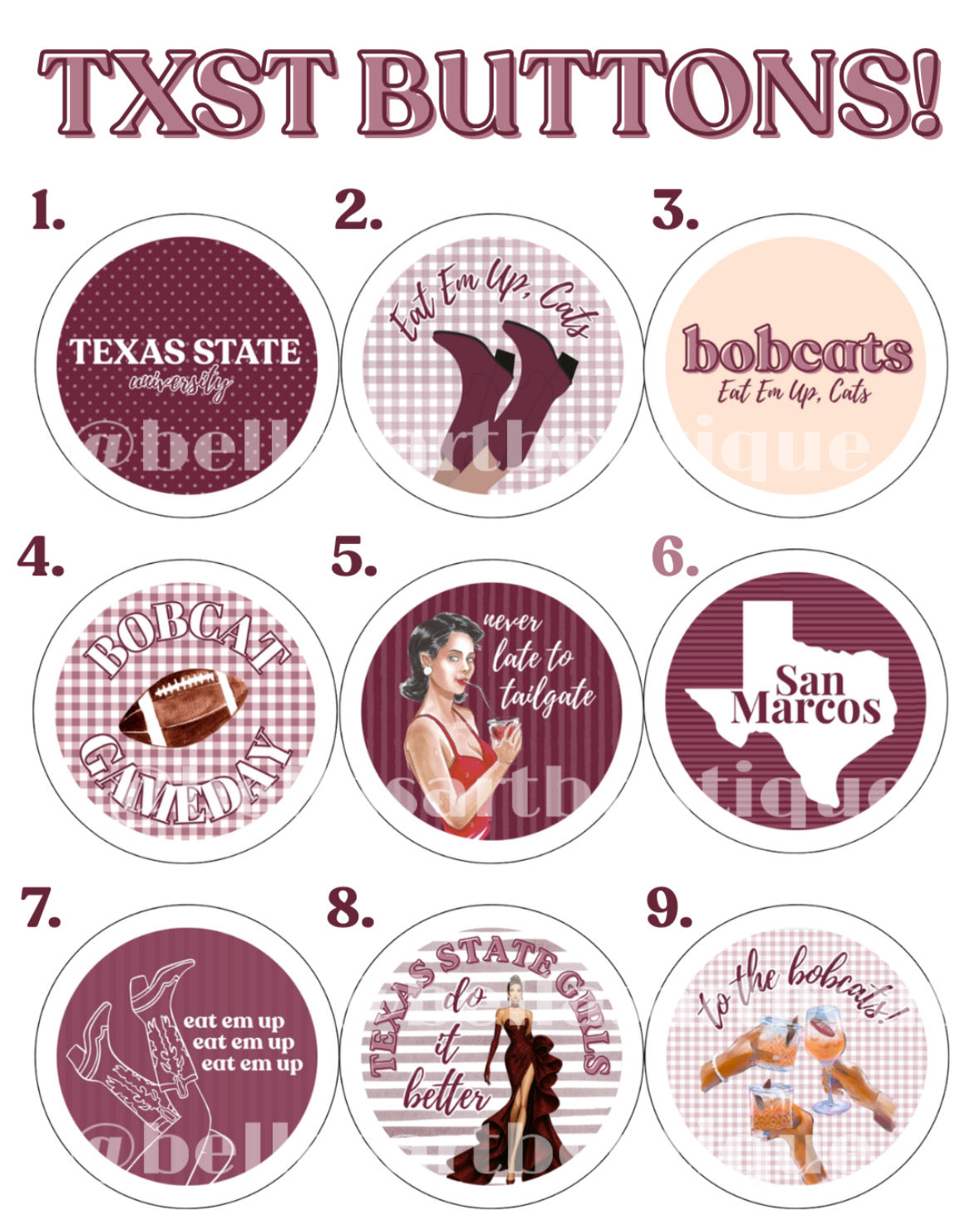 Texas State Buttons!